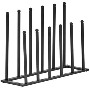 MyGift Modern Black Metal Boot Rack for Tall Boots Storage, Free Standing Entryway Walk-in-Closet Boot Organizer with 12 Long Posts, Holds 6 Pair