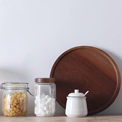 HAOTOP Porcelain Salt Bowl with Lid and Spoon,Ceramic Sugar Bowl 12oz (White)