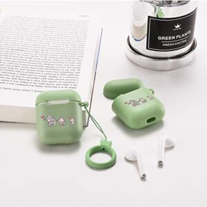 LuGeKe Compatible with Airpods 1&2 Soft Silicone Animals Case,Luxury Funny Cool Stylish Elephant Designer Cute Cover for Girls Boys Kids Teens Men Air pods (Support Wireless Charge,Elephant Flag)