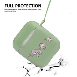 LuGeKe Compatible with Airpods 1&2 Soft Silicone Animals Case,Luxury Funny Cool Stylish Elephant Designer Cute Cover for Girls Boys Kids Teens Men Air pods (Support Wireless Charge,Elephant Flag)