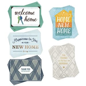 hallmark business (25 pack) assorted greeting cards (new home and referral) for realtors, real estate agents and insurance agents