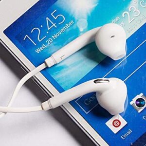 Aux Headphones/Earphones/Earbuds, (2 Pack) 3.5mm Aux Wired in-Ear Headphones with Mic and Remote Control Compatible with Galaxy S9 S8 S7 S6 S5 Edge + Note 5 6 7 8 9 and More Android Devices-White