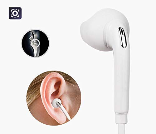 Aux Headphones/Earphones/Earbuds, (2 Pack) 3.5mm Aux Wired in-Ear Headphones with Mic and Remote Control Compatible with Galaxy S9 S8 S7 S6 S5 Edge + Note 5 6 7 8 9 and More Android Devices-White