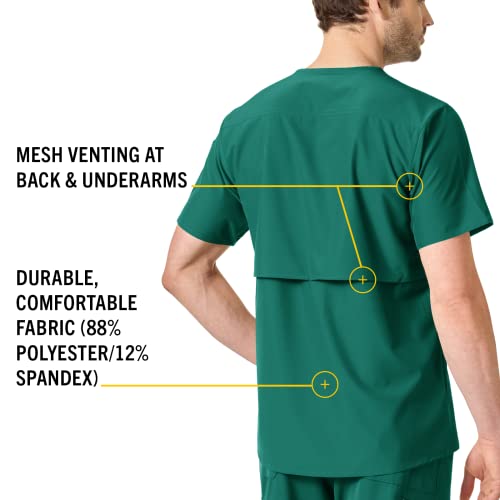 Carhartt mens Men's Slim Fit V-neck Top Medical Scrubs Shirt, Hunter Green, Medium US