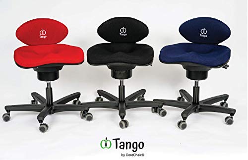 CoreChair Tango Ergonomic Active-Sitting Office Chair | Patented Design to Promote Movement to Build Core Strength and Posture (Black)