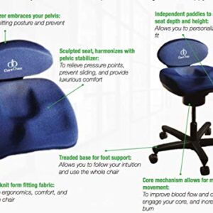 CoreChair Tango Ergonomic Active-Sitting Office Chair | Patented Design to Promote Movement to Build Core Strength and Posture (Black)