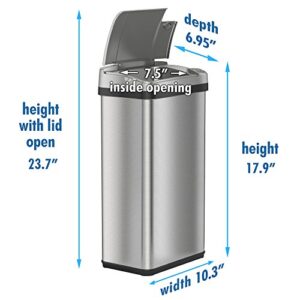 iTouchless 4 Gallon Sensor Trash Can with AbsorbX Odor Filter and Air Freshener, Pearl White Waste Bin for Bathroom, Bedroom and Office