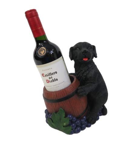 Decorative Dog Wine Holder, for Dog Loving Wine Drinkers (Black Labrador)