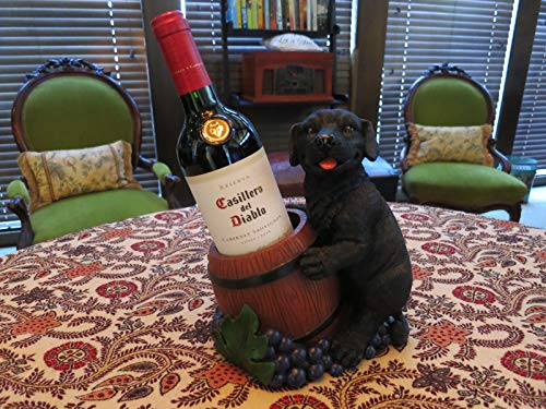 Decorative Dog Wine Holder, for Dog Loving Wine Drinkers (Black Labrador)