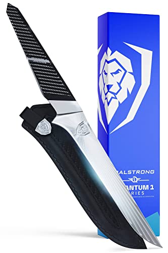 Dalstrong Boning Knife - 6 inch - Quantum 1 Series - Ultra-Sharp - American Forged BD1N-VX Hyper Steel - Carbon Fibre G10 Hybrid Handle - Premium Kitchen Knife - Leather Sheath