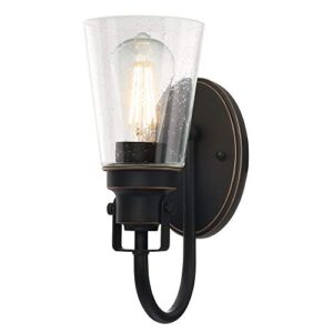 westinghouse lighting 6574500 ashton one-light indoor wall fixture, oil rubbed bronze finish with highlights and clear seeded glass , oil-rubbed bronze