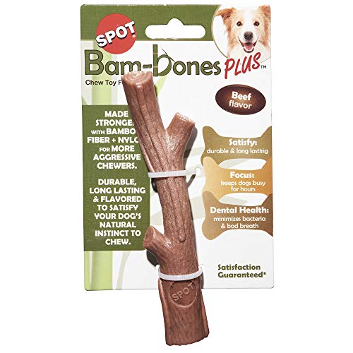 SPOT by Ethical Products- Bambone Bamboo Stick Durable Dog Chew Toy for Aggressive Chewers – Great Toy for Puppies and Puppy Teething – A Non Splintering Alternative to Real Wood - Large