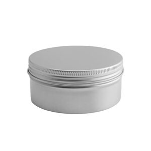 othmro 5oz metal round tins aluminum tin cans jar refillable containers 150ml tin cans tin bottles containers with screw lid for lip balm crafts cosmetic candles silver 83×38mm