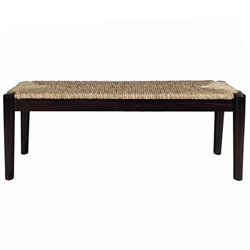 Collective Design Indoor/Outdoor Seagrass, Black Finish Frame Bench