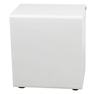 Flash Furniture Wren Ergonomic 3-Drawer Mobile Locking Filing Cabinet with Anti-Tilt Mechanism and Hanging Drawer for Legal & Letter Files, White