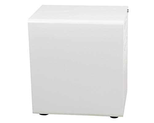 Flash Furniture Wren Ergonomic 3-Drawer Mobile Locking Filing Cabinet with Anti-Tilt Mechanism and Hanging Drawer for Legal & Letter Files, White