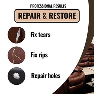 Dark Brown Leather Repair Kits for Couches, Leather Repair Patch, Vinyl Repair Kit - Leather Repair Kit for Car Seats, Vinyl Upholstery, Sofa - Cat Scratch Tape, Dark Brown Tape for Furniture