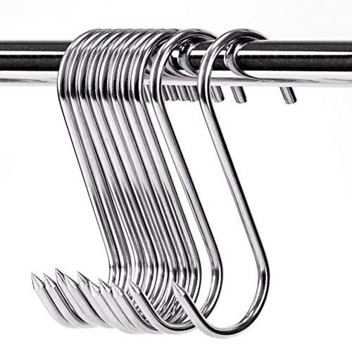 Alysontech 3.9'' Meat Hooks,10Pcs Stainless Steel Butcher Hook,Meat Processing for Smoker Chicken Hunting Ribs Fish Beef Poultry Hanging Drying Grill Hook Tool