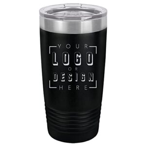 personalized stainless steel tumbler | double wall stainless steel vacuum insulated water bottle | keeps your drink hot & cold | coffee cup for travel, work, gym, fitness (black, 20 oz.)