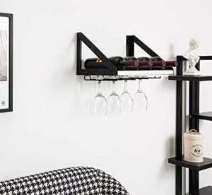 rustic wood wine rack wall mounted 15 inch wine storage holder racks, stemware racks for bar, kitchen dining