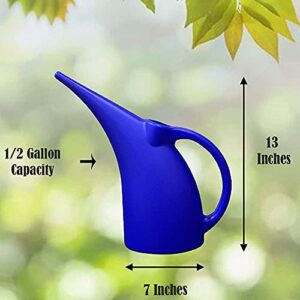 KP KOOL PRODUCTS (1 Pack) 1/2 Gallon Plant Watering can - Mini Watering can - Indoor Watering can - Watering can for Outdoor Plants - Flower Watering can - BPA Free (Blue)