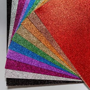 yzh crafts glitter cardstock paper,no-shed shimmer glitter paper,crafting assorted glitter paper pad 12 inch by 12 inch, 10 sheets,250gsm, (mix a)