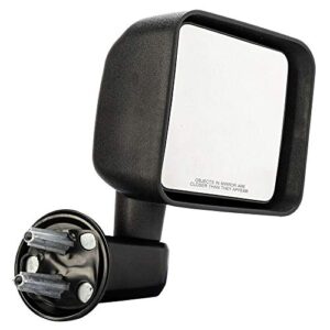 motorhot passenger right side door mirror manual fold black textured mirror compatible with 2007-2010 jeep wran/gler