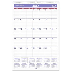 academic wall calendar 2020-2021, at-a-glance, 15-1/2" x 22-3/4", large, wirebound, plan-a-month (ay328) ( july 2020 to june 2021)