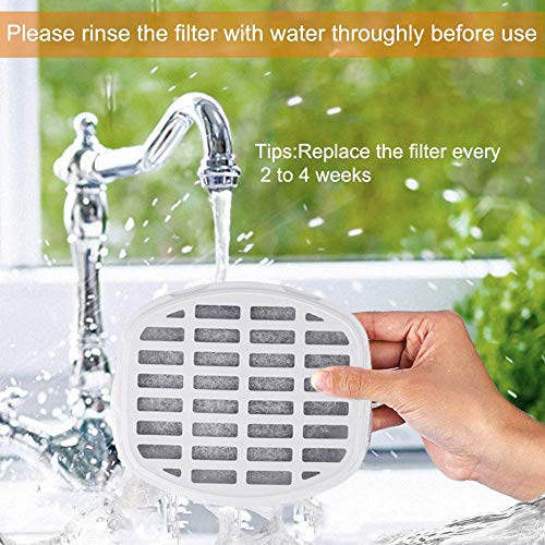 DOGNESS Pet Water Fountain 1L Filter, Healthy and Hygienic Drinking Fountain Super Quiet Flower Automatic Electric Water Bowl for Dogs, Cats, Birds (1L Filters - 6 Pieces)