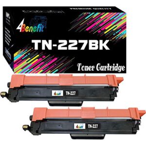(set of 2) 4benefit compatible replacement tn223 toner cartridge tn227 tn227bk high yield tn223bk (black, 2-pack) use in hl-l3210cw hl-l3230cdw hl-l3270cdw hl-l3290cdw mfc-l3710cw printer