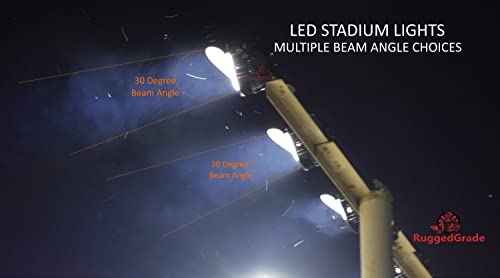 RuggedGrade 500 Watt LED StadiumPro III LED Stadium Lights - 66,500 Lumen LED Ballpark Lights - 5000K Bright White - 10KV Surge - 30 Degree - Flood Bracket