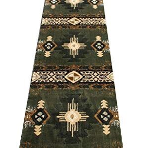 Southwestern Navajo Aztec Native American Geometric Area Rug Sage Green (2 Feet X 7 Feet Runner)