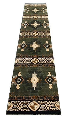 Southwestern Navajo Aztec Native American Geometric Area Rug Sage Green (2 Feet X 7 Feet Runner)