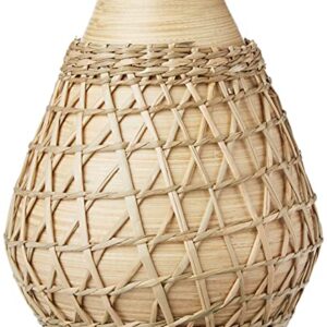 Creative Co-Op Bamboo Seagrass Weave Vase, Beige