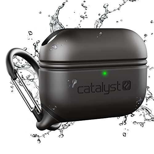 Catalyst Waterproof Special Edition Case for AirPods Pro (1st and 2nd Gen) Compatible Wireless Charging, One-Piece Design, High Drop Protection, with Carabiner, Soft-Touch - Stealth Black