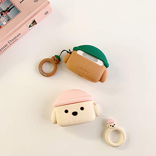 Airpods Pro Case 2019, AKXOMY AirPods Pro Cartoon Dog Case for Apple Airpods Pro, Fashion Design Protective Mini case Protector Shockproof Boys Men Girl Boyfriend Guys (Brown Dog)