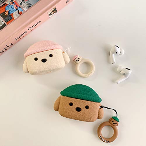 Airpods Pro Case 2019, AKXOMY AirPods Pro Cartoon Dog Case for Apple Airpods Pro, Fashion Design Protective Mini case Protector Shockproof Boys Men Girl Boyfriend Guys (Brown Dog)