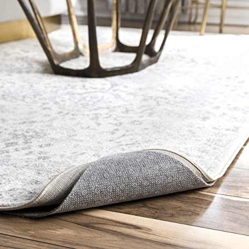 nuLOOM Ultra Premium Eco Friendly Non-Slip Felt Thick Rug Pad, 4' Round, Grey