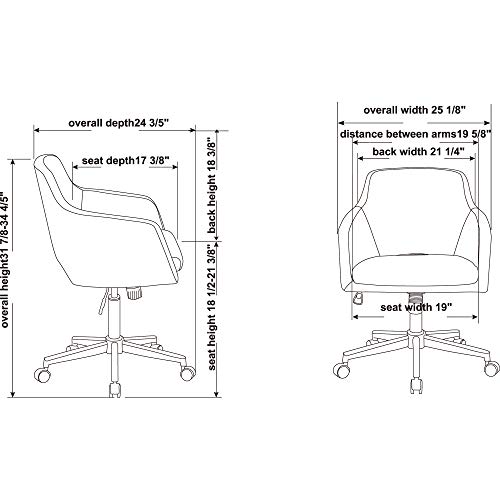 Lorell Mid-Centry Modern Task Chair, Gray Seat