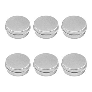 othmro 18pcs 0.5oz metal round tins aluminum tin cans containers with screw lid, 42*18mm(dxh) silver tin cans for salve, spices, lip balm, tea or candies 15ml
