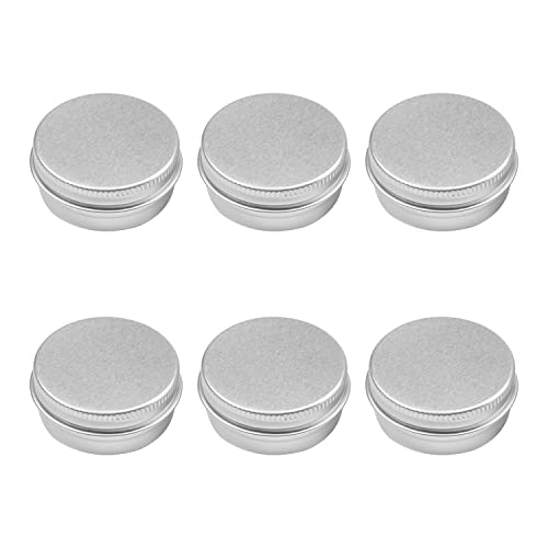 Othmro 18pcs 0.5oz Metal Round Tins Aluminum Tin Cans Containers with Screw Lid, 42*18mm(DxH) Silver tin cans for Salve, Spices, Lip Balm, Tea or Candies 15ml