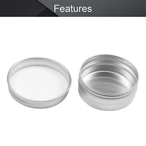 Othmro 18pcs 0.5oz Metal Round Tins Aluminum Tin Cans Containers with Screw Lid, 42*18mm(DxH) Silver tin cans for Salve, Spices, Lip Balm, Tea or Candies 15ml