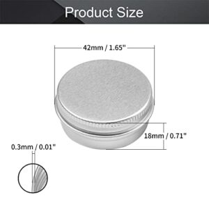 Othmro 18pcs 0.5oz Metal Round Tins Aluminum Tin Cans Containers with Screw Lid, 42*18mm(DxH) Silver tin cans for Salve, Spices, Lip Balm, Tea or Candies 15ml