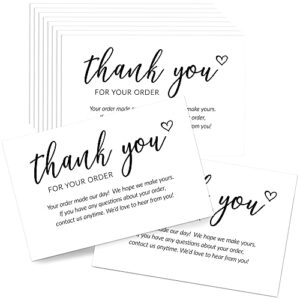 t marie 50 extra large 4x6 thank you cards small business supplies for boutique shops - thanks for your order and thank you for supporting my small business - black and white bulk thank you postcards