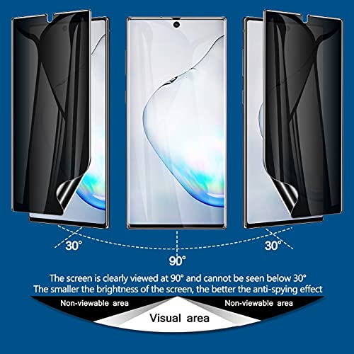 [2 Pack] LYWHL for Samsung Note 10 Privacy Screen Protector, Anti-Spy Flexible Film Full Adhesive Screen Protector for Galaxy Note 10 6.3" [Not for Note 10 Plus] [Support Fingerprint ID] - Black