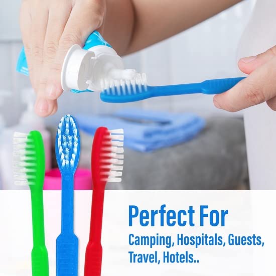 144 Bulk Toothbrushes Individually Wrapped Disposable Toothbrushes Soft Bristles Verity of Fun Colors Perfect for Travel, Giveaways, Hotels,