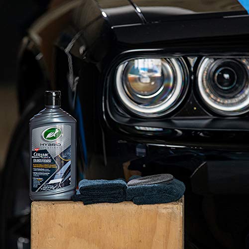 Turtle Wax 53448 Hybrid Solutions Ceramic Acrylic Black Polish and Wax Formulated for Black Car Paint, Removes Surface Scratches and Swirl Marks, Provides Water Repellency, Protection and Shine, 14 oz