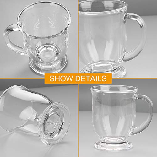 QAPPDA Glass Mugs, Clear Coffee Mugs With Handle 15 oz,Tea Mugs 450ml,Beer Glasses With Handle,Glass Cup Drinkware For Beverage,Juice,Latte Cups Cappuccino Mugs Beer Mug Water Cups Sets of 8 KTZB107…