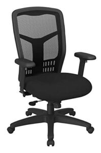 office star progrid high back manager's with adjustable seat height, 2-to-1 synchro tilt control and seat slider, black mesh