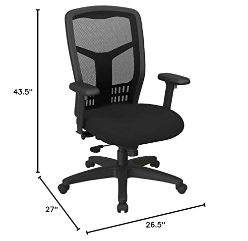 Office Star ProGrid High Back Manager's with Adjustable Seat Height, 2-to-1 Synchro Tilt Control and Seat Slider, Black Mesh